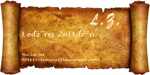 Leány Zoltán névjegykártya